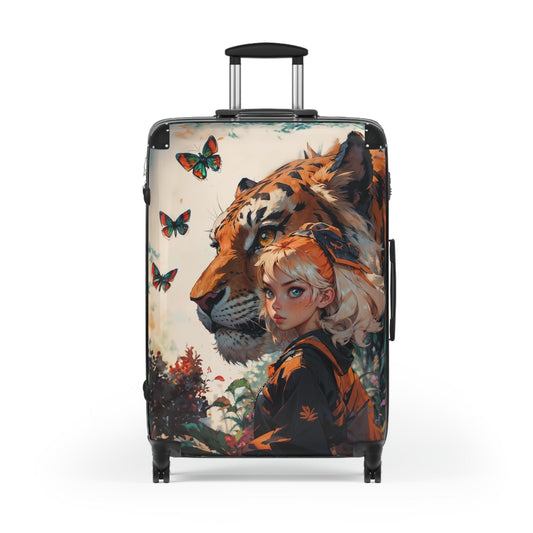 Travel Luggage - Anime Tiger Suitcase - Large / Black - suitcase