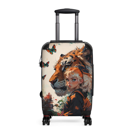 Travel Luggage - Anime Tiger Suitcase - Small / Black - suitcase