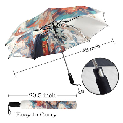 Umbrella- Semi-Automatic Foldable Anime Fantasy Illustration - One size - Accessories