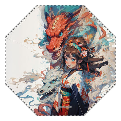 Umbrella- Semi-Automatic Foldable Anime Fantasy Illustration - One size - Accessories