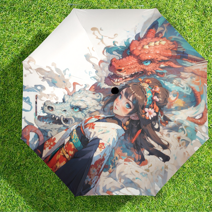 Umbrella- Semi-Automatic Foldable Anime Fantasy Illustration - One size - Accessories