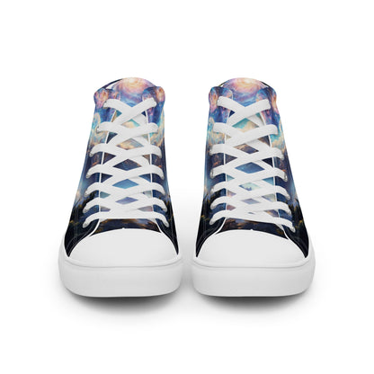 Unisex high top canvas shoes - A Starry Night Adventure - Shoes