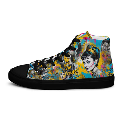Unisex high top canvas shoes- Audrey Hepburn - Shoes