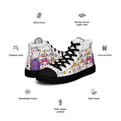 Unisex High top canvas shoes - Cute Cats - Shoes