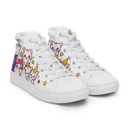 Unisex High top canvas shoes - Cute Cats - Shoes