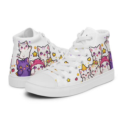 Unisex High top canvas shoes - Cute Cats - Shoes