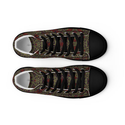 Unisex high top canvas shoes - Dark Ornament - Shoes