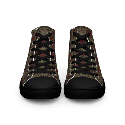 Unisex high top canvas shoes - Dark Ornament - Shoes