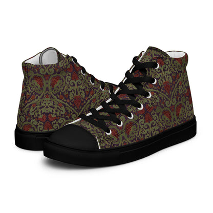 Unisex high top canvas shoes - Dark Ornament - Shoes