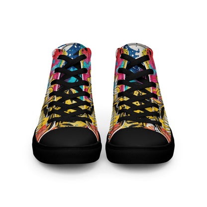 Unisex high top canvas shoes -Floral Pattern - Shoes