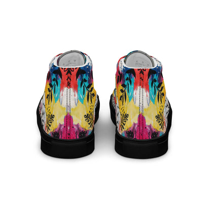 Unisex high top canvas shoes -Floral Pattern - Shoes