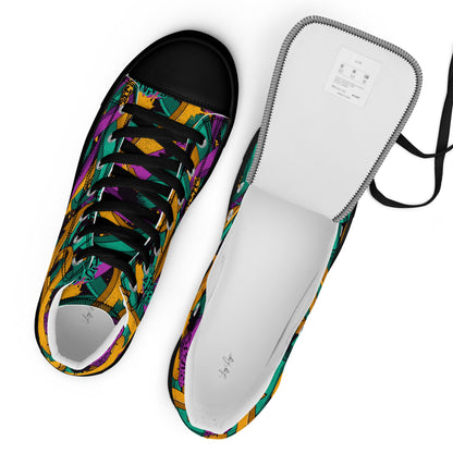 Unisex high top canvas shoes - Grafitti Design - Shoes
