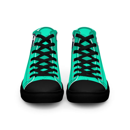 Unisex high top canvas shoes- Green Astronaut - Shoes