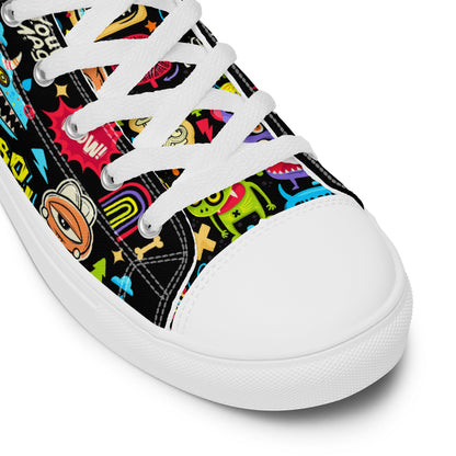 Unisex high top canvas shoes - Little monsters - Shoes