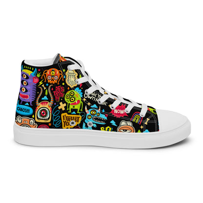 Unisex high top canvas shoes - Little monsters - Shoes