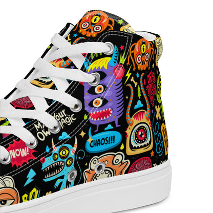 Unisex high top canvas shoes - Little monsters - Shoes