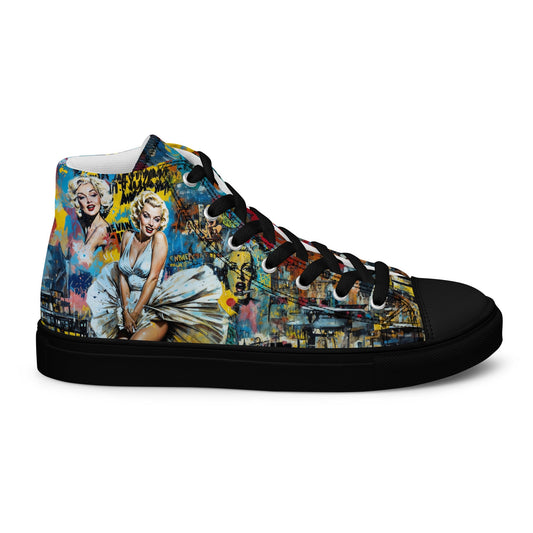 Unisex high top canvas shoes - Marilyn Monroe - Black / 5 - Shoes