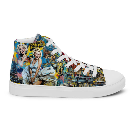 Unisex high top canvas shoes - Marilyn Monroe - White / 5 - Shoes