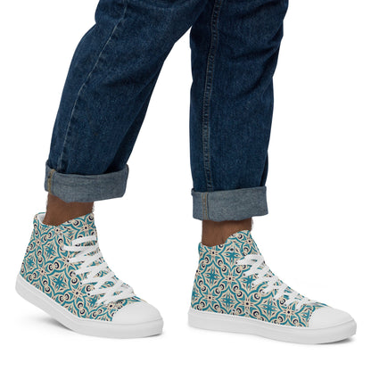 Unisex high top canvas shoes - Oriental Pattern - Shoes