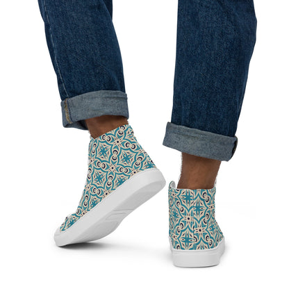 Unisex high top canvas shoes - Oriental Pattern - Shoes