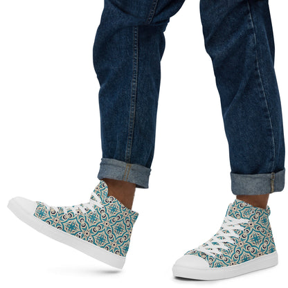 Unisex high top canvas shoes - Oriental Pattern - Shoes