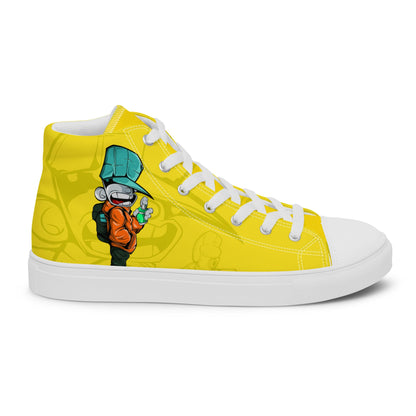 Unisex high top canvas shoes- Sprayer - White / 5 - Shoes