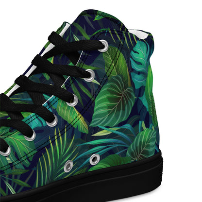 Unisex high top canvas shoes - Tropical - Shoes