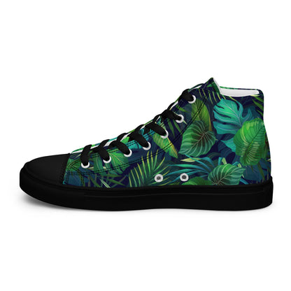 Unisex high top canvas shoes - Tropical - Shoes