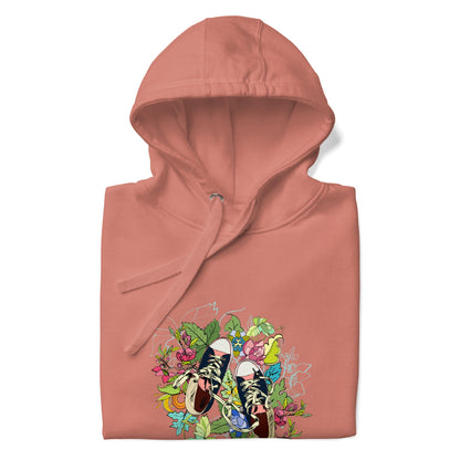 Unisex Hoodie - Floral Sneaker Fusion - Hoodie