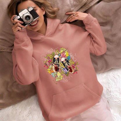 Unisex Hoodie - Floral Sneaker Fusion - Hoodie