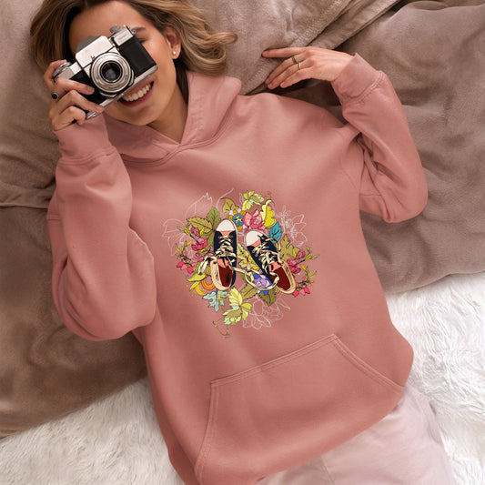 Unisex Hoodie - Floral Sneaker Fusion - Hoodie