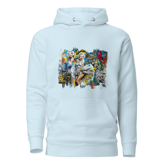Unisex Hoodie - Popart Marilyn - Sky Blue / S - Hoodie