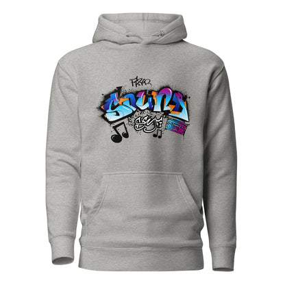 Unisex Hoodie- Sonic Graffiti Vibes - Carbon Grey / S - Hoodie