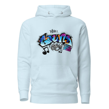 Unisex Hoodie- Sonic Graffiti Vibes - Sky Blue / S - Hoodie