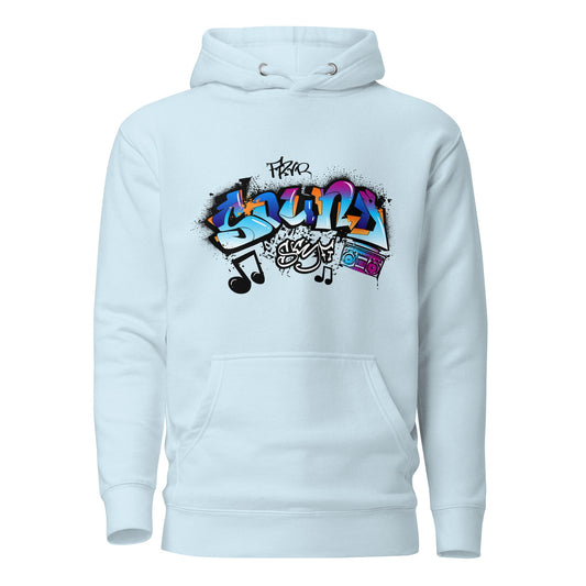 Unisex Hoodie- Sonic Graffiti Vibes - Sky Blue / S - Hoodie