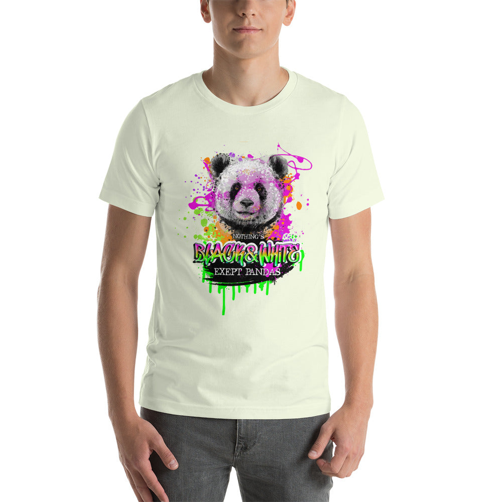 Unisex Softstyle T-Shirt Black and White Panda