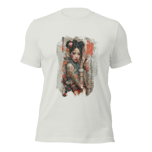Unisex t-shirt - Samurai Bloom - Silver / S - T-Shirt