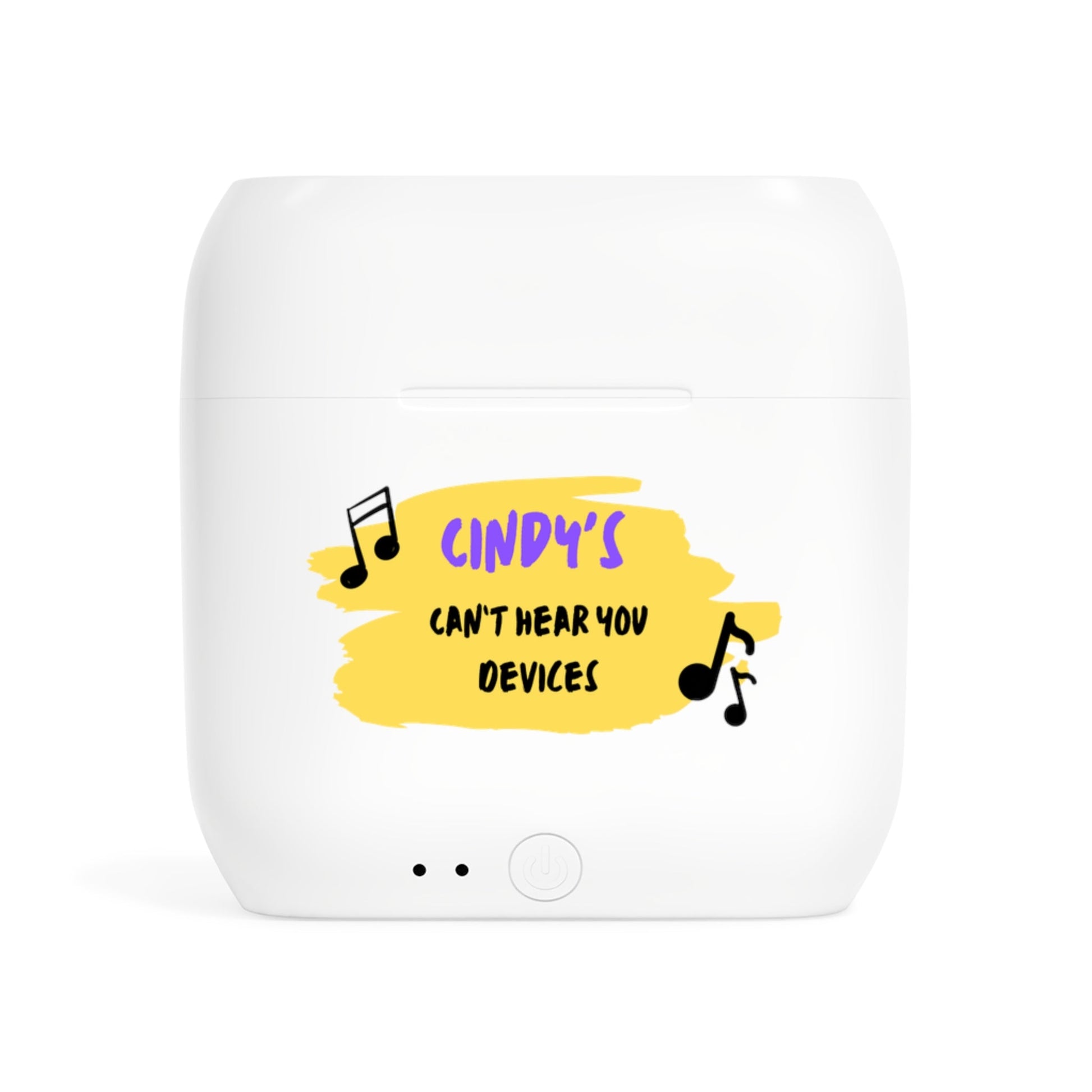 Wireless Earbuds - Personalized with [Your Name]’s Can’t Hear You Devices - White / One size - Accessories