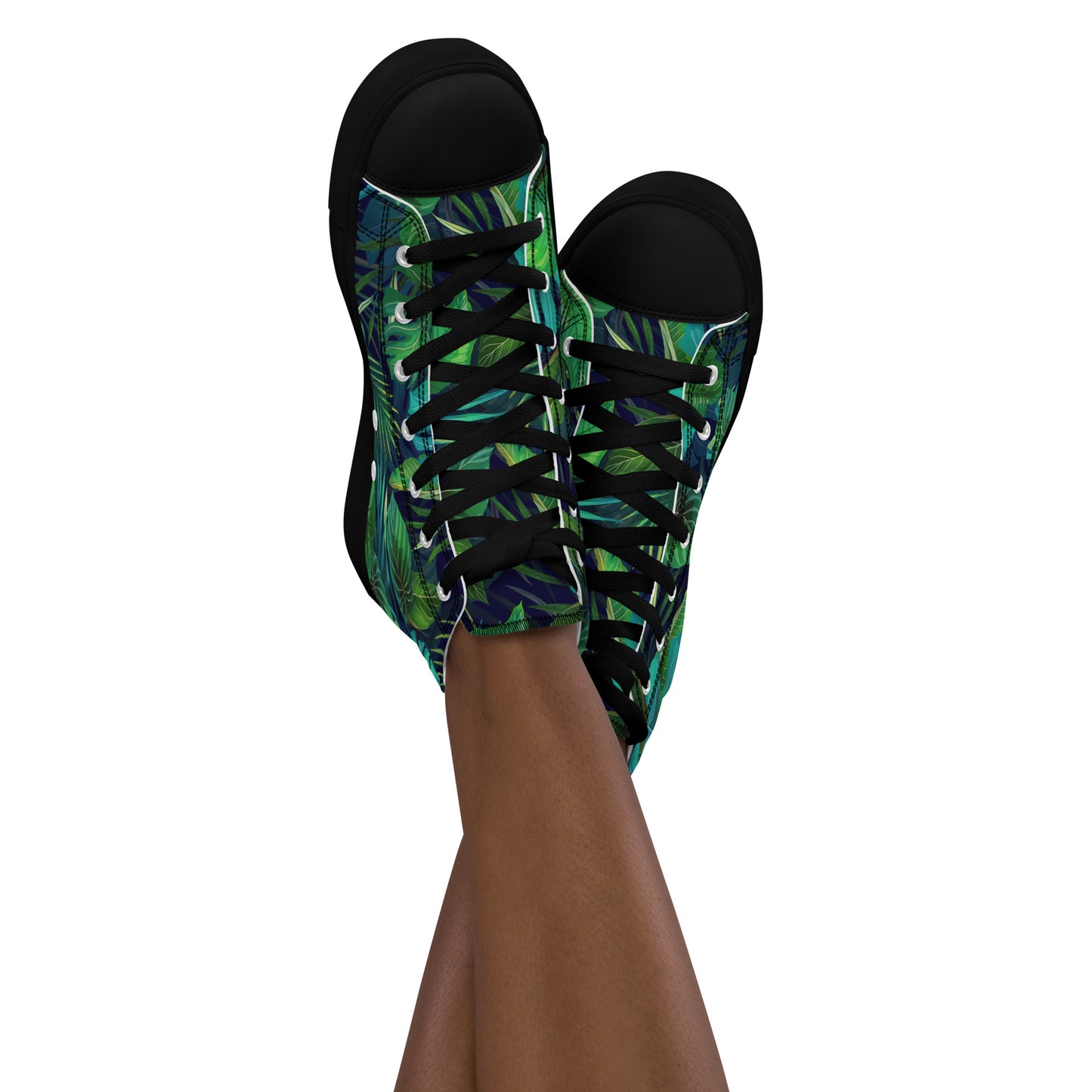 Women’s Lush Jungle Print High-Top Canvas Shoes