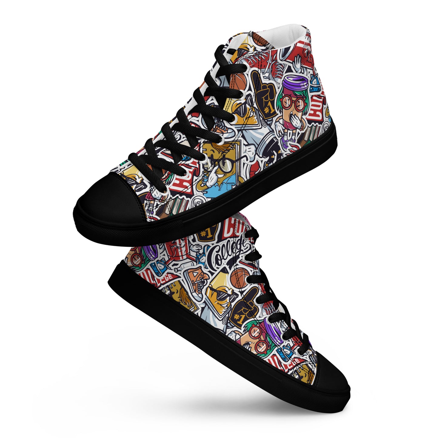 Funky College Graffiti Print High Tops