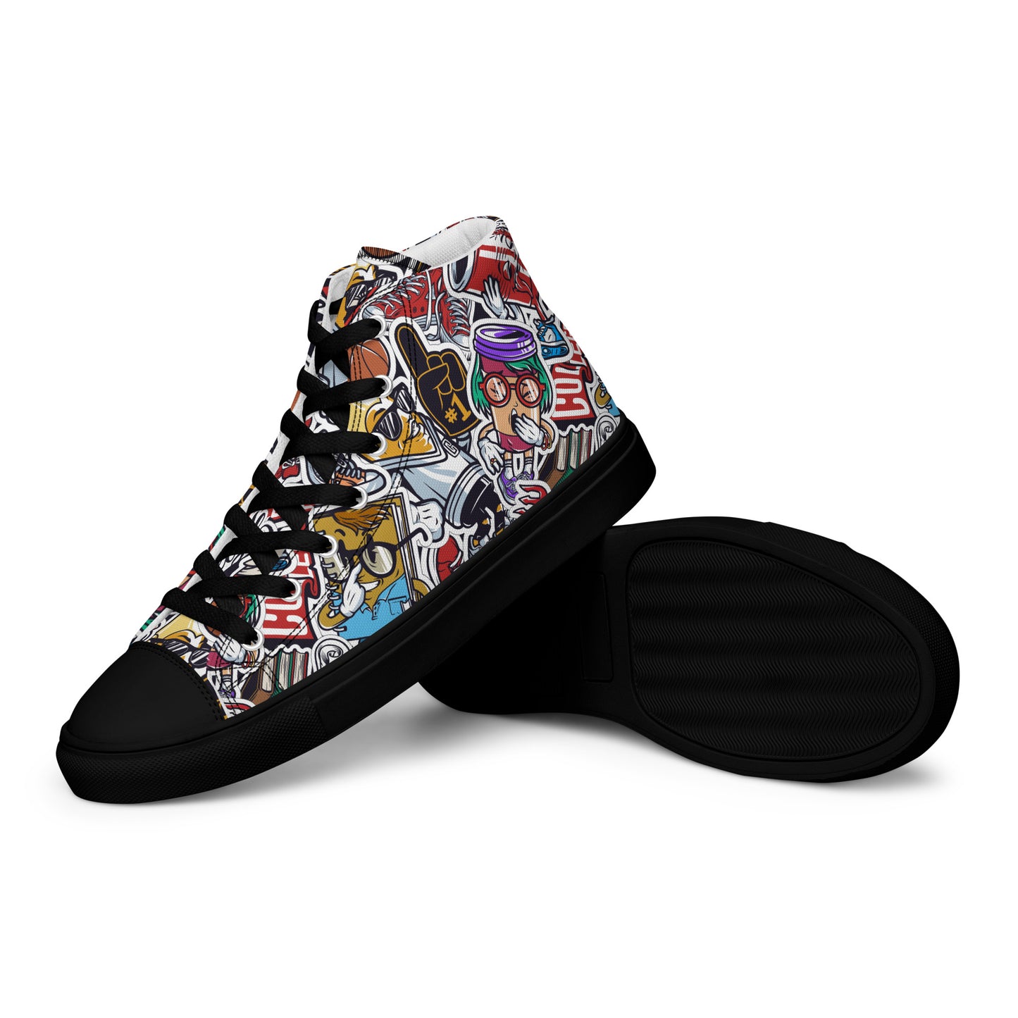 Funky College Graffiti Print High Tops