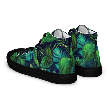 Women’s Lush Jungle Print High-Top Canvas Shoes