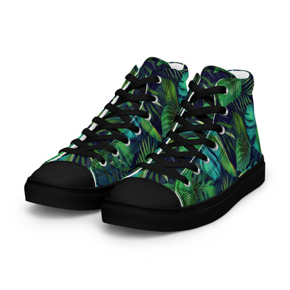 Women’s Lush Jungle Print High-Top Canvas Shoes