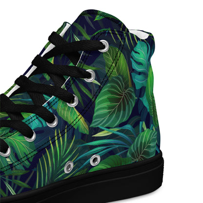 Women’s Lush Jungle Print High-Top Canvas Shoes