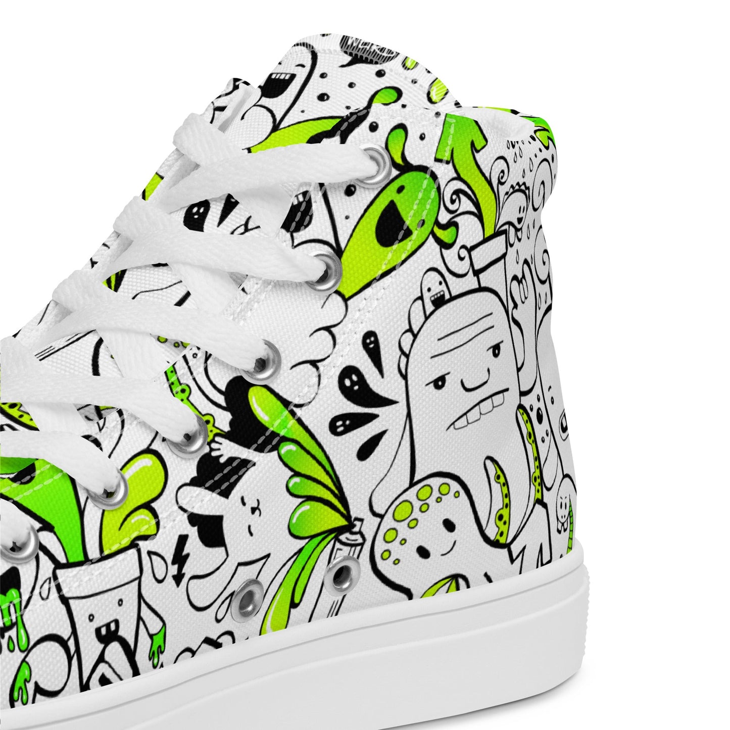 Women’s high top canvas shoes - Doodles - Shoes