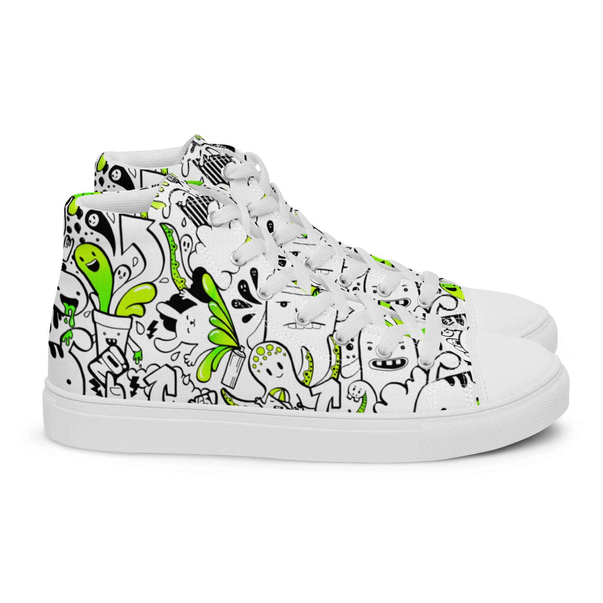 Women’s high top canvas shoes - Doodles - Shoes