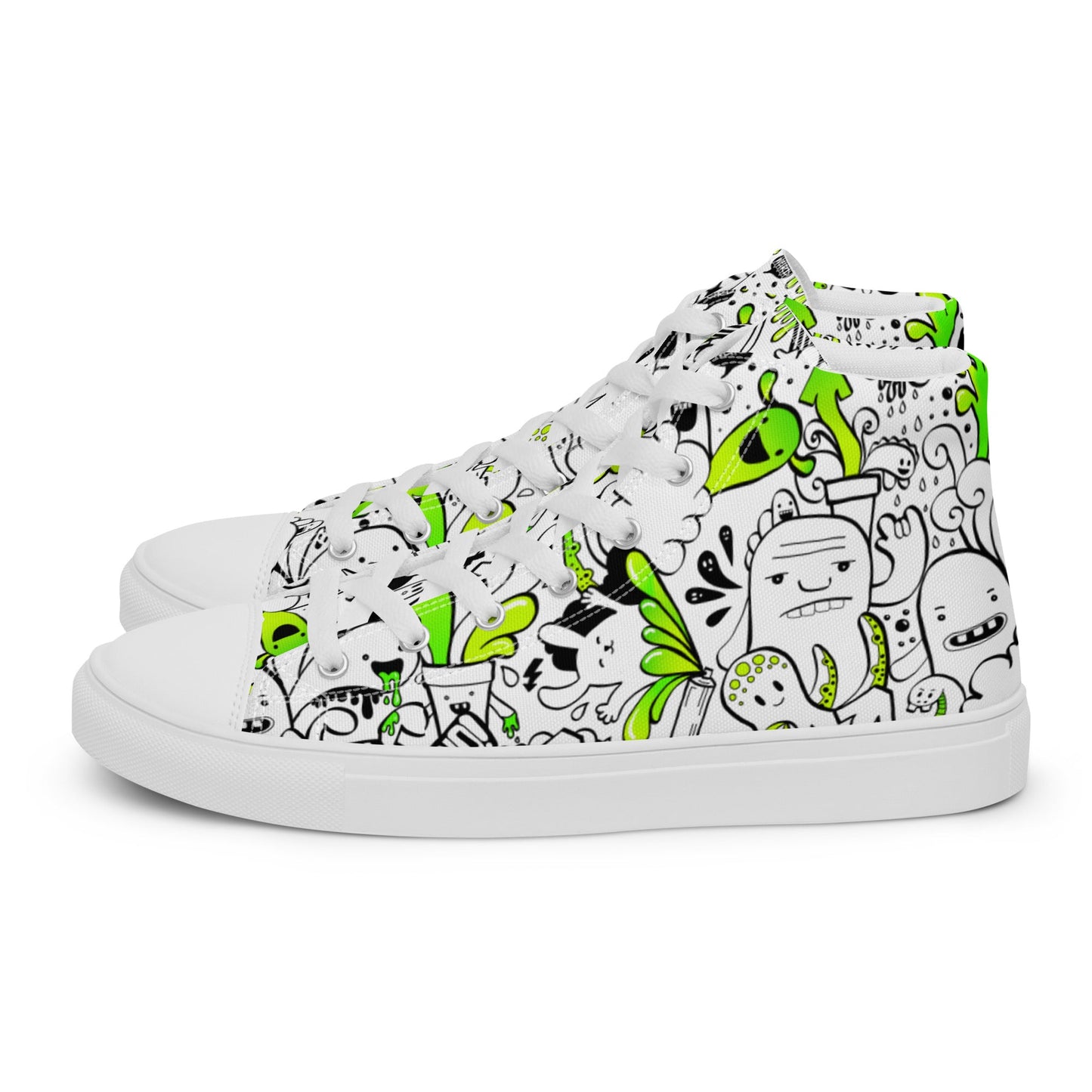 Women’s high top canvas shoes - Doodles - 5 - Shoes