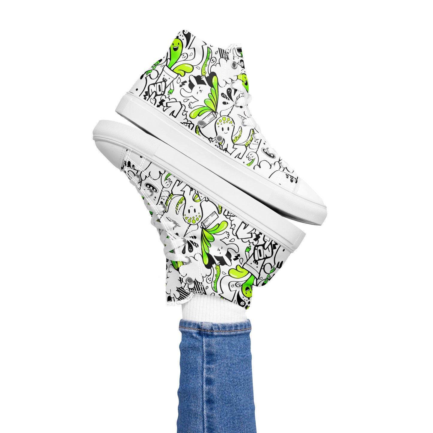 Women’s high top canvas shoes - Doodles - Shoes