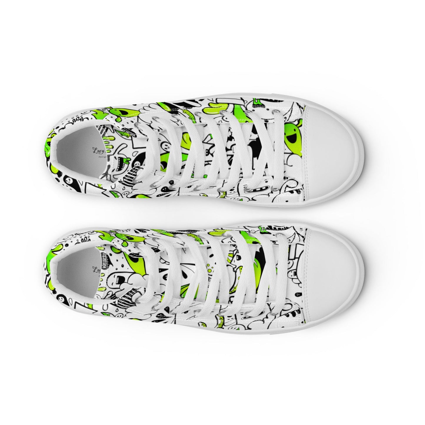Women’s high top canvas shoes - Doodles - Shoes