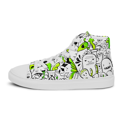 Women’s high top canvas shoes - Doodles - Shoes